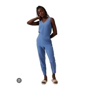 Athleta Brooklyn Utility Jumpsuit Cottage Blue Size 2 Petite